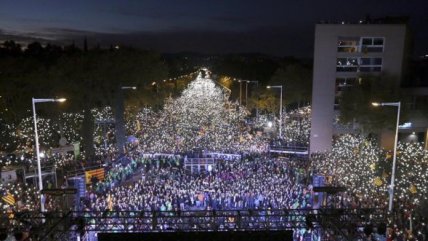   La multitudinaria marcha en Barcelona por la libertad de los independentistas catalanes presos 