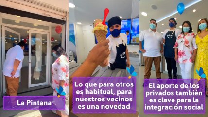  Alcaldesa de La Pintana celebra llegada de heladería  