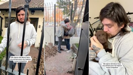  Joven quedó sin trabajo y su familia le subió el ánimo con una canina sorpresa 