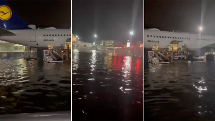   Fuerte tormenta inundó el aeropuerto de Frankfurt 