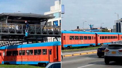   Jóvenes se subieron al techo de un tren en movimiento en Colombia 