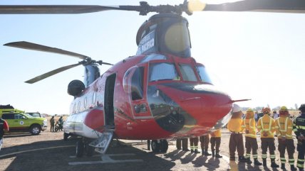   Helicóptero Chinook llegó a Ñuble para reforzar combate de incendios forestales 