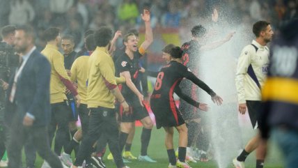   Espanyol activó el sistema de riego cuando FC Barcelona celebraba su nuevo título 