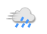 Cubierto y lluvia con viento entre 40 y 60 km/h