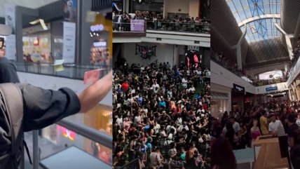  Influencer arrojó dinero y generó un desorden masivo en Mallplaza Vespucio  