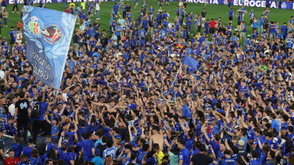   Jugadores de Osasuna se unieron a celebración con los hinchas de Getafe 